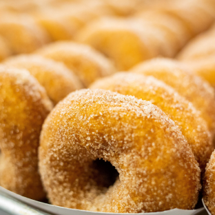 fresh-baked apple cider donuts