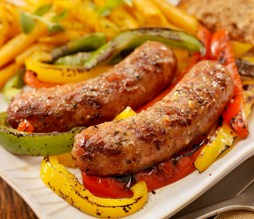 Grilled Sausage Peppers & Onions